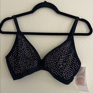 Lively Pink and Black polkadot Plunge Bra 36D